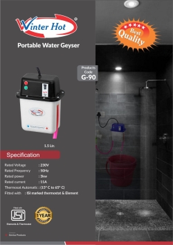 Winter Hot Geyser 1.5 Ltr WITH MCB